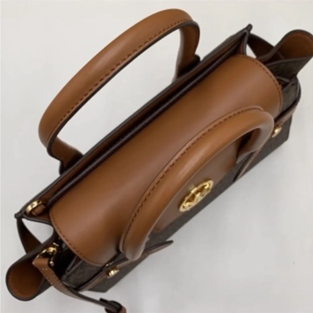 MICHAEL KORS Carmen Medium Faux Leather Belted Satchel & MD FLAP BIFOLD WALLET
